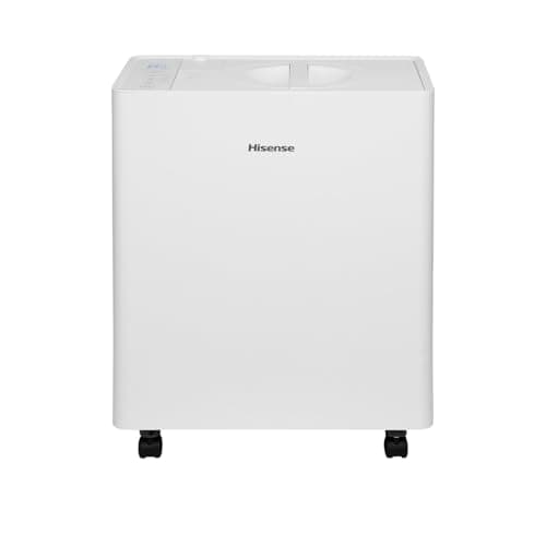 Hisense 50-Pint Lift-Up Portable Dehumidifier with Built-In Pump (White, 18-Pint Top-Lift Tank)