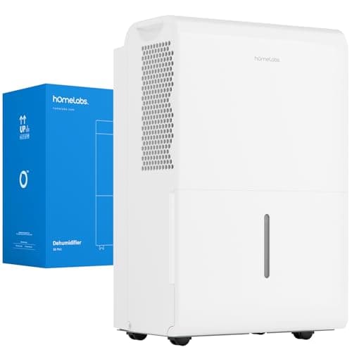 hOmeLabs 50 Pint Dehumidifier (7,000 Sq Ft, Wi-Fi, Hose Outlet)