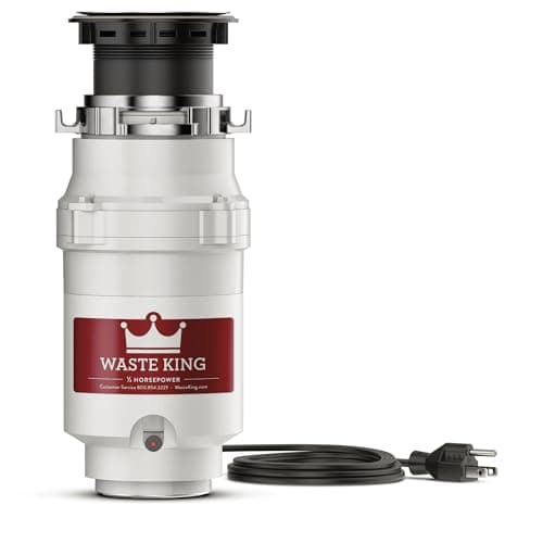 Waste King L-1001 1/2 HP Continuous Feed Garbage Disposal with Power Cord (2,600 RPM, EZ Mount)