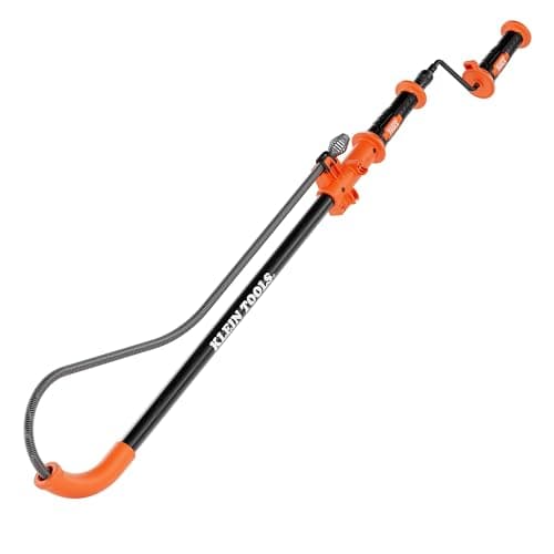 Klein Tools 53018 6-Foot Extendable Steel Toilet Auger (3 to 6 ft, Manual or Drill)