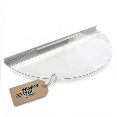 Window Well Supply Clear Polycarbonate Window Well Cover (Sloped Semi-Circle, 39 x 16 in)