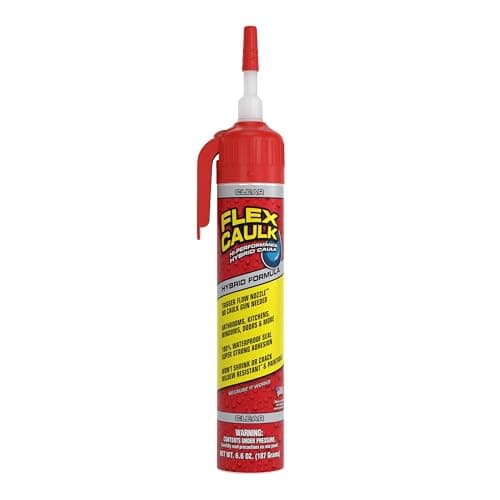 Flex Seal Flex Caulk Hybrid Polymer Waterproof Sealant, 6.6 oz (Clear, No Caulk Gun Needed)