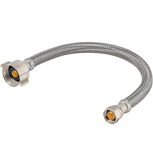 Eastman 48088 12 in Steel-Flex Toilet Connector (3/8 in Comp x 7/8 in Ballcock, Braided Stainless)