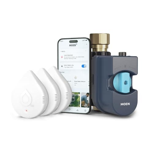 Moen Flo 1 in Smart Water Shutoff with 3 Flo Detectors (900-006, 920-005)