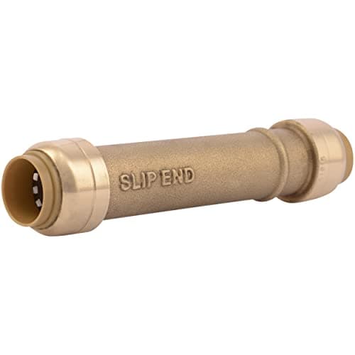 SharkBite 1/2 in Slip Coupling U3008LFA (Push-to-Connect Brass, 200 PSI, 200°F)