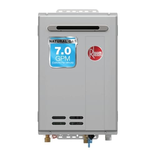 Rheem RTG Series 7.0 GPM Natural Gas Tankless Water Heater Outdoor (160,000 BTU, Non-Condensing)