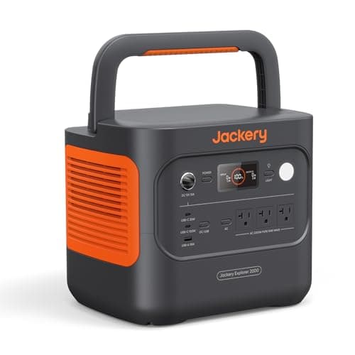 Jackery Explorer 2000 v2 Portable Power Station (2,042 Wh, 2,200 W AC, 20 ms UPS)