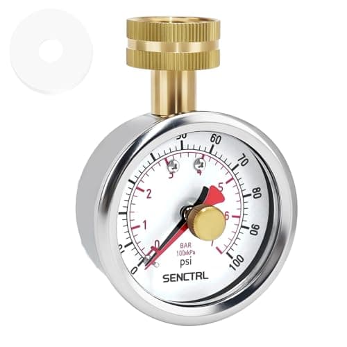 SENCTRL Lead-Free Water Pressure Test Gauge (0-100 psi, Lazy Hand, 3/4 in FHT)