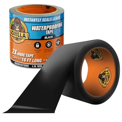 Gorilla Waterproof Patch & Seal Tape (Black, 4 in x 10 ft)
