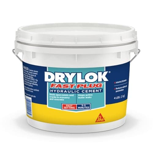 UGL DRYLOK Fast Plug Hydraulic Cement, 4 lb (3 to 5 Minute Set, Expands as It Dries)
