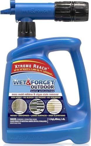 Wet & Forget Xtreme Reach Hose End Outdoor Cleaner, 48 oz (Jet Tip Stated to Reach 30 ft, Up to 2,000 sq ft)