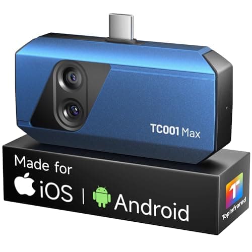 TOPDON TC001 Max Dual-Lens Thermal Camera for Phones (USB-C and Lightning Adapters; 256 x 192 Native, ≤40 mK)