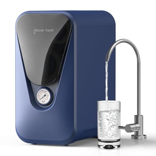 GLACIER FRESH GFU03 Electric-Free 800 GPD Reverse Osmosis System (Internal Tank, 3:1 Drain Ratio)