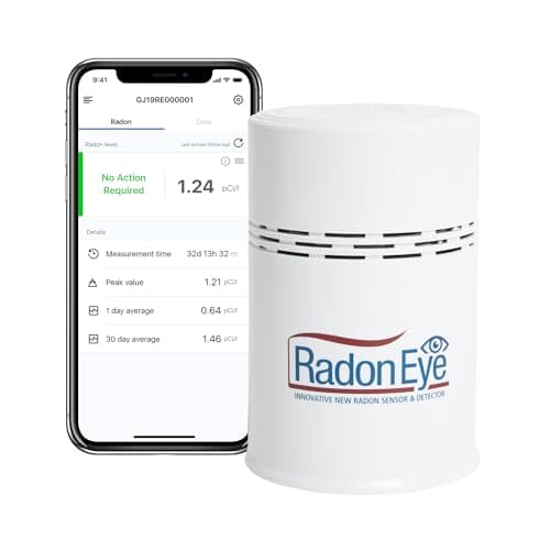 Ecosense RadonEye RD200 Continuous Radon Detector (Ion Chamber, OLED Display, Bluetooth)