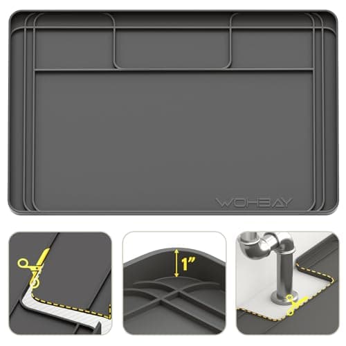 Wohbay Silicone Under Sink Mat 34 x 22 in (Trims to Eight Listed Sizes)