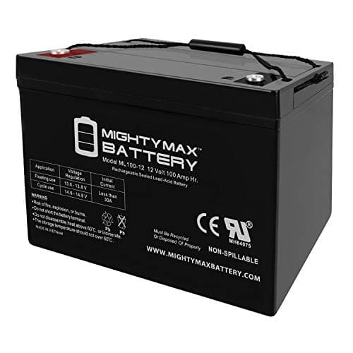 Mighty Max ML100-12 12V 100Ah SLA AGM Battery (Group 30H, Internal Thread Terminals, UL Certified)
