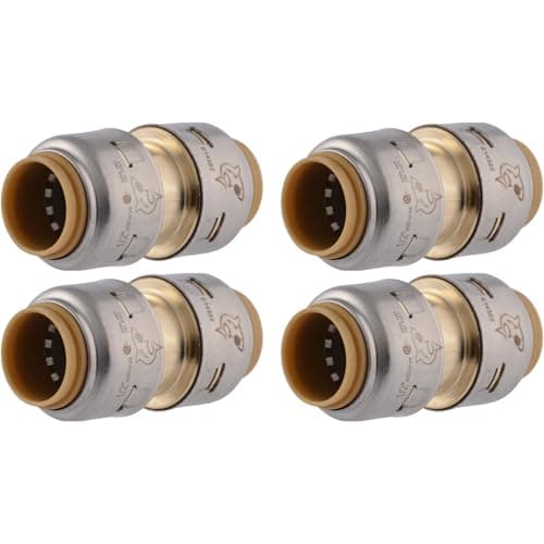 SharkBite Max 1/2 in Push-to-Connect Coupling UR008A4 (Brass, 4-Pack, PEX/Copper/CPVC/PE-RT/HDPE)