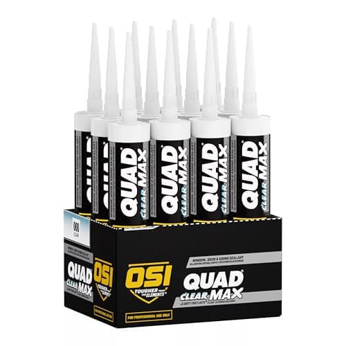 OSI Quad Max Window, Door & Siding Sealant, 9.5 fl oz, 12-Pack (Clear, Class 50 Joint Movement)