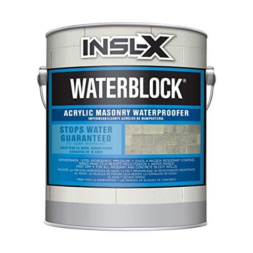 INSL-X WaterBlock Acrylic Masonry Waterproofer Paint, 1 Gallon (White, 12 psi Stated)