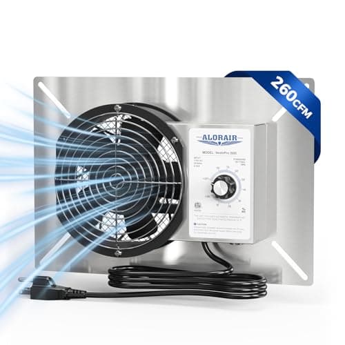 ALORAIR VentirPro 260S Stainless Steel Crawl Space Ventilation Fan (260 CFM, Under 40 dB, 10–80% RH Humidistat)