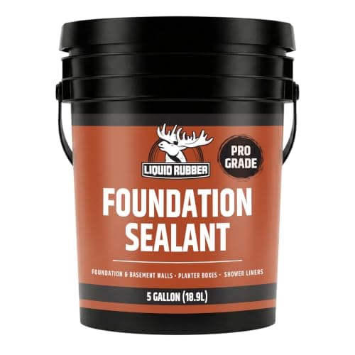 Liquid Rubber Foundation Sealant, 5 Gallon (Black, Flexible Membrane, Interior/Exterior)