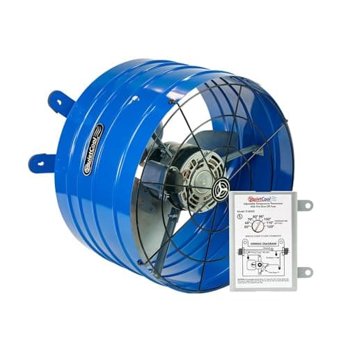 Quietcool AFG PRO-2.0 Gable Attic Fan (1,945 CFM, Adjustable Thermostat, 20 ft Plug-In Cord)
