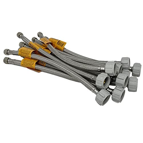 PROCURU 9ST12-10P 12 in Braided Stainless Toilet Connector (3/8 in Comp x 7/8 in Ballcock, 10-Pack)