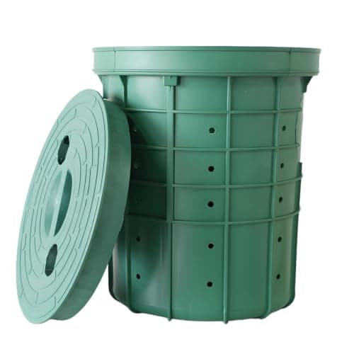 PetPhilia 6.5 Gal Sump Pump Basin with Lid (13 in Top Diameter, 40 Drainage Holes, Vertical-Float Pumps Only)
