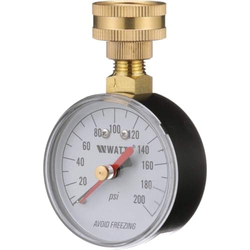 Watts Water Pressure Test Gauge (0-200 psi, 3/4 in Hose Connection, Red Indicator Hand)