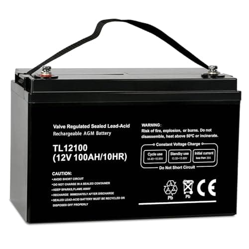 WEIZE 12V 100Ah Deep Cycle AGM Battery (Sealed, 12.99 x 6.73 x 8.43 in Case, 1-Year Warranty)