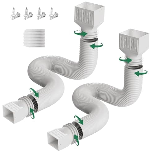 FEILAYDUN Flexible Downspout Extension 2-Pack (20 to 66 in Each, Joins to 127 in)