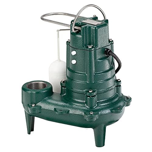 Zoeller Waste-Mate M267 Sewage Pump (1/2 HP, Cast Iron, 2-Inch Solids, Built-In Float)
