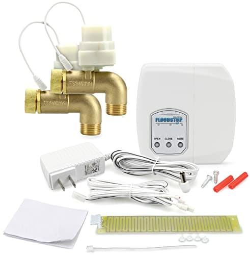 FloodStop Washing Machine Leak Detector Kit (FS3/4H-90, 3/4 in 90° Valves, Automatic Shutoff)