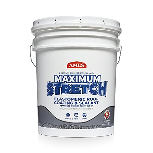 Ames Maximum-Stretch Acrylic Elastomeric Roof Coating (White, 4.6 gal, 650% Elongation)