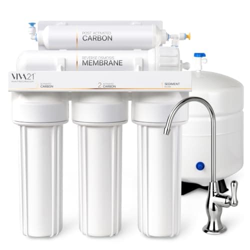 VIVA21 V21RS5S01 5-Stage Under-Sink Reverse Osmosis System (WQA Gold Seal, Leak Detector Included)