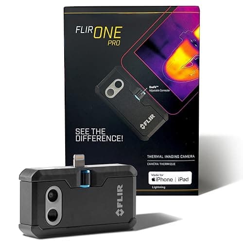 FLIR ONE Pro for iOS, Lightning Connector (iPhone 14 and Older; 160 x 120 Native, 480 x 360 Upscaled, MSX)
