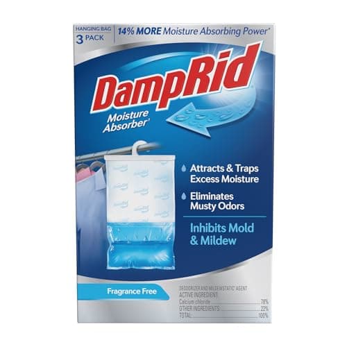 DampRid Fragrance Free Hanging Moisture Absorber (16 oz Bags, 3 Pack)