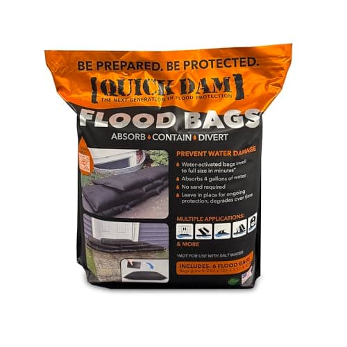 Quick Dam 12 x 24 in Water Activated Flood Bags 6-Pack (Grow to 3.5 in Tall)