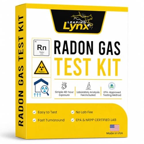 Leaping Lynx 48-Hour Short-Term Radon Gas Test Kit (Activated Charcoal, NRPP Lab Analysis Included)