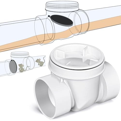 Tondiamo 3 in PVC Backwater Valve (White PVC, 1-Pack)