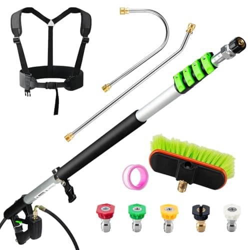 TOR 24 ft Telescoping Pressure Washer Wand (Gutter Cleaner Attachment, 5 Nozzle Tips, Up to 4,000 psi)