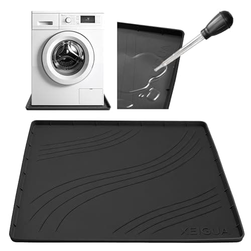 Xeigua Silicone Washing Machine Drain Pan (33 x 30 in, 4 lb, Raised Edge)