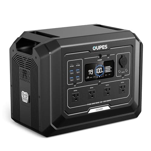 OUPES Mega 1 Portable Power Station (1,024 Wh, 2,000 W AC, 4,500 W Surge, Expandable to 5,120 Wh)
