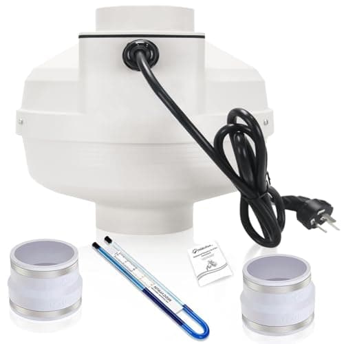 MIDCVFRUN 4 in Radon Fan Installation Kit (2-Speed, 260/188 CFM, 4x3 Couplers, Pressure Indicator)