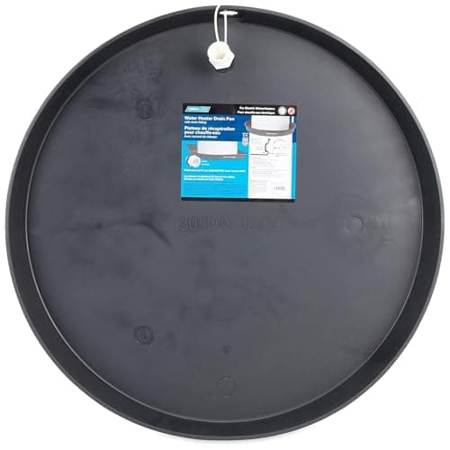 Camco 30 in ID Plastic Water Heater Drain Pan (32 in OD, 2.5 in Deep, Electric Heaters up to 26 in)