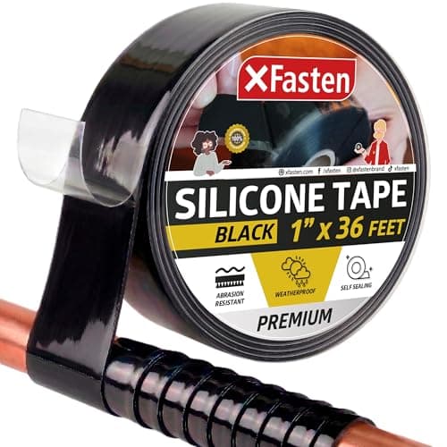 XFasten Self-Fusing Silicone Tape (1 in x 36 ft, Black)