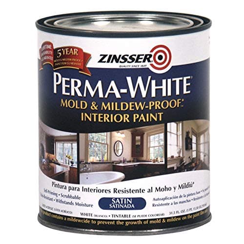 Zinsser 02704 Perma-White Mildew-Proof Bathroom Paint, Quart, Satin Gloss