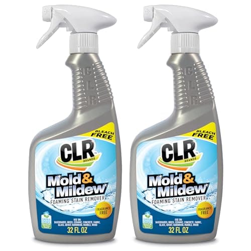 CLR Mold & Mildew Stain Remover, 32 oz Spray, 2-Pack (Bleach-Free, EPA Safer Choice)