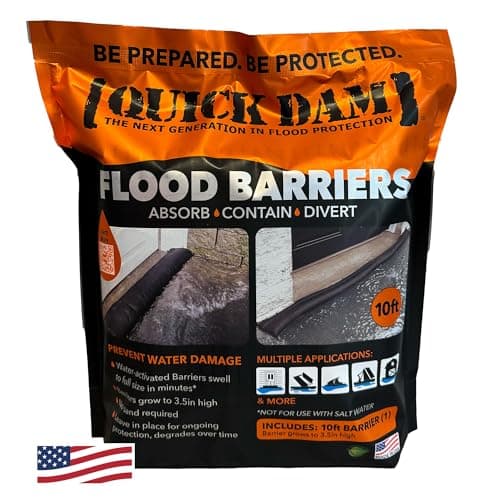 Quick Dam Water Activated 10 ft Flood Barrier (Grows to 3.5 in High, 1-Pack)