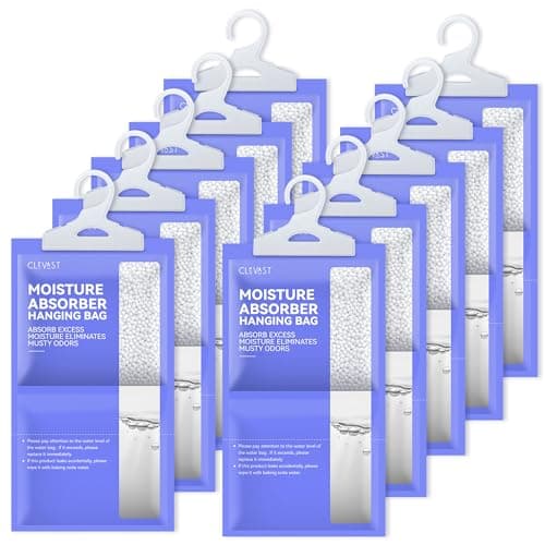 CLEVAST Unscented Hanging Moisture Absorber Bags (10 Pack, 230 g Each)